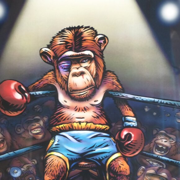 NEW 17 x 14 RAGING MONKEY” BOXING APE FRAMED ARTWORK PRINT CHET PHILLIPS SIGNED - Picture 4 of 13